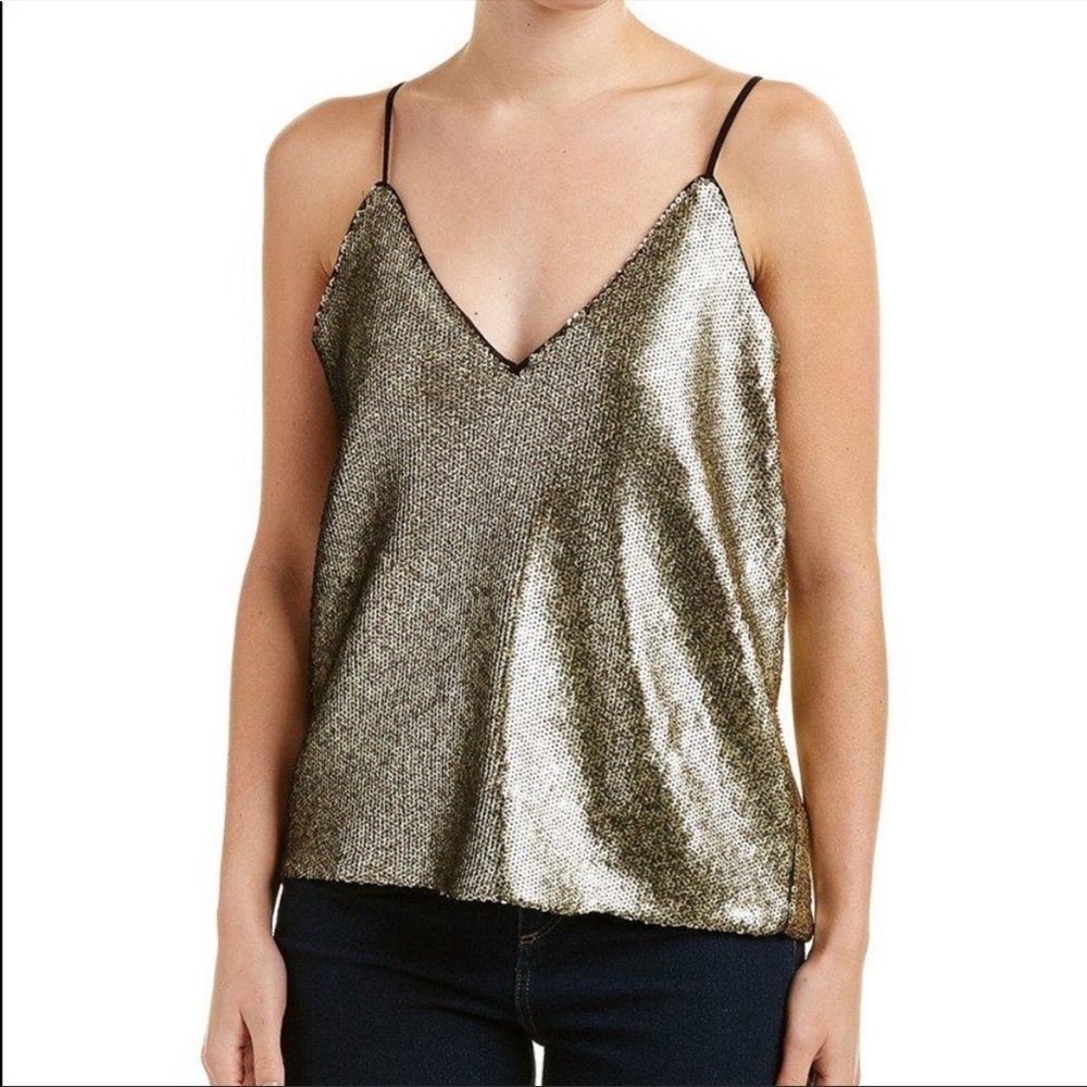 NWT BCBGMAXAZRIA Nadya gold sequins tank size Xs